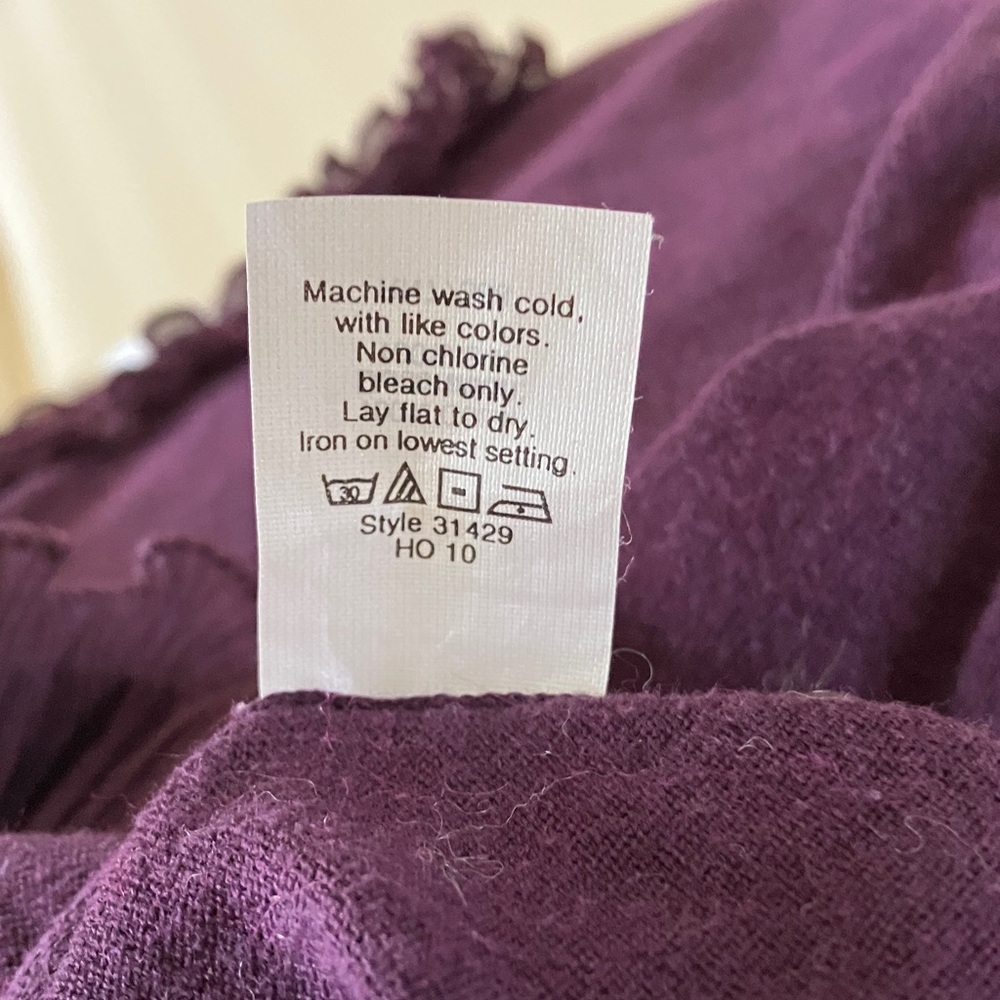 J. Crew Purple Silk Ruffle Trim Cardigan - Picture 7 of 8